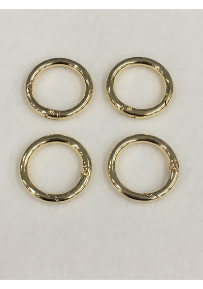 Karantuhafiye Çanta Halkası Yuvarlak Yaylı Klips 2,5 Cm 4 Lü Set Gold Gold Çok Renkli