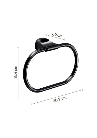 Stelvio Havluluk, Yuvarlak, 20.7 Cm - Mat Siyah Mat Siyah