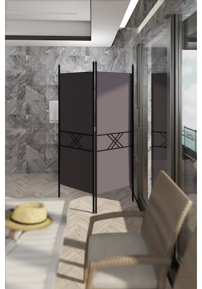 Retodesign 2 Kanatlı Paravan 1442 Siyah