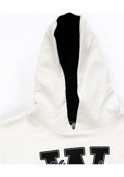 Kız Çocuk Pamuklu W Yazılı Kısa Sweatshirt-14380 Ekru