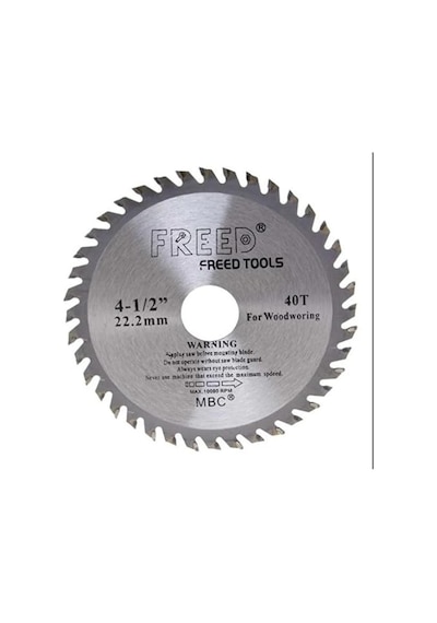 Tct Daire Testere Diski, 115 Mm, 40 Diş, 22.2 Mm Delik Çapı, 1055 Karbon Çelik, Krom Vanadyum Yüzeyli, Parlatılmış Ve Nikel Kaplamalı, Ağaç Ve Sunta İçin, Kesim Bıçağı
