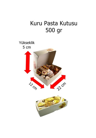 Kuru Pasta Kutusu 500 Gr 5x12x22 Cm Ebatlarda 10 Adet Gönderilecektir