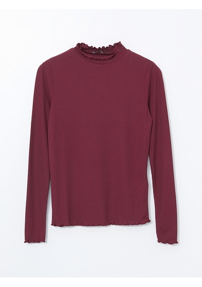 Lcw Modest Bordo Dik Yaka Kadın Body