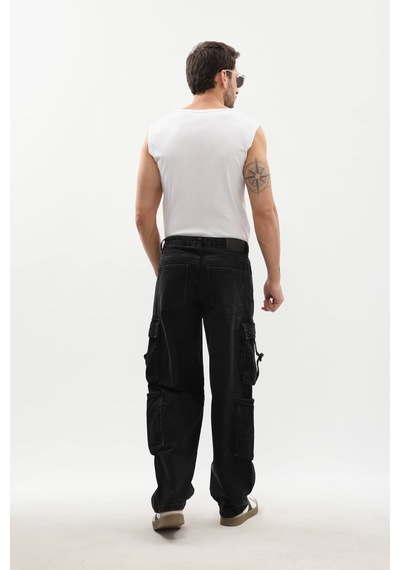 Banny Jeans Erkek Kargo Cepli Jean Pantolon Siyah