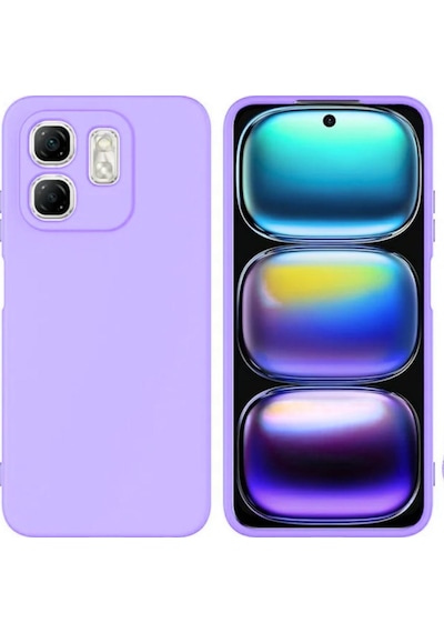 Infinix Hot 50i Uyumlu Silikon Kılıf - Kamera Korumalı Esnek Pastel Renk Kapak - Lila Lila