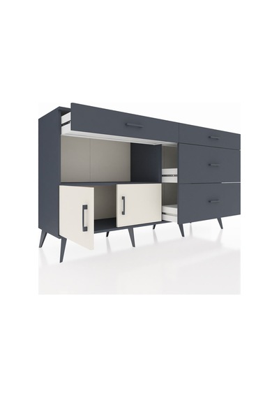 Hyperion Konsol Tek Raflı 4 Çekmeceli 2 Kapaklı 176x44x99 Antrasi Antrasit-aytaşı/antrasit Hyperion Konsol Tek Raflı 4 Çekmeceli 2 Kapaklı 176x44x99 Antrasi Antrasit-aytaşı/antrasit