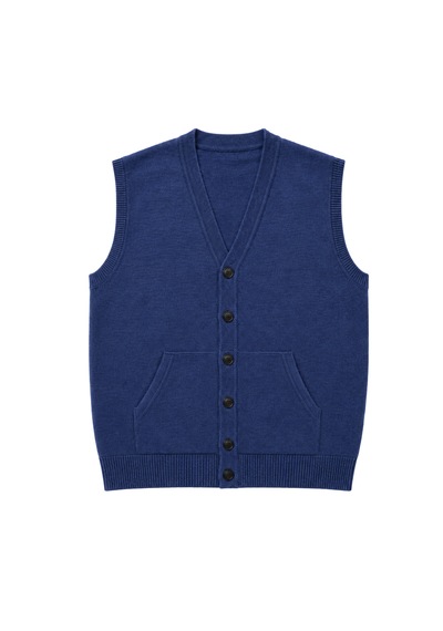 Battalmoda Erkek Büyük Beden İndigo Cepli Triko Yelek 3xl-4xl-5xl-6xl