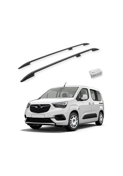 Turtle Opel Combo Life 2019-2025 / Uzun Şasi Tavan Çıtası Crown Siyah