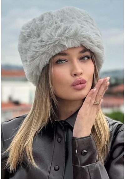 Mollycrush Kışlık Kalpak Şapka Rus Slav Kazak Moğol Eskimo Tarzı Rahat Kalpak Gri