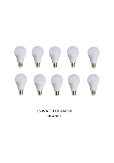 15 Watt Led Ampul E27 Duy 1350 Lm Beyaz Işık 10 Adet