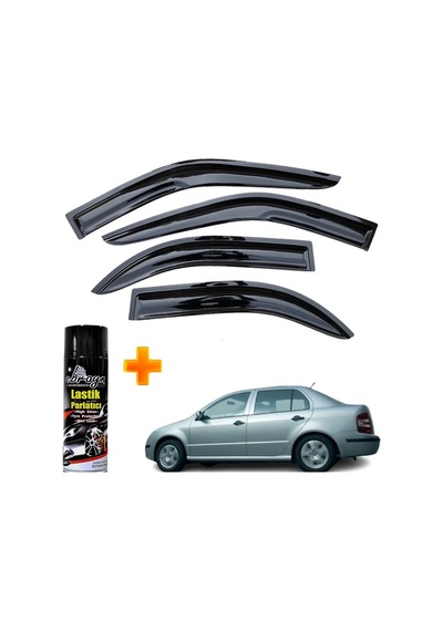 Skoda Fabia Mügen Cam Rüzgarlığı Sedan 2000-2009 Arası 4 Lü Takım +500ml Lastik Parlatıcı