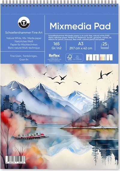 Schoellershammer Mix Media Pad Çok Amaçlı Sanatsal Blok 165 Gr A3 25 Yaprak