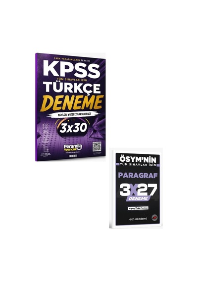 Peramila 2027 Kpss Türkçe 3 Deneme Çözümlü+ Evp Akademi Paragraf