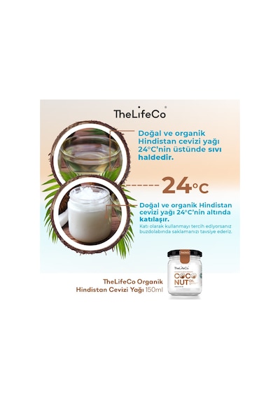 The LifeCo Organik Hindistan Cevizi Yağı 150 ML