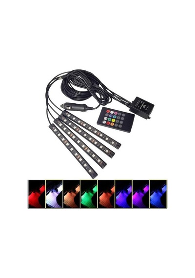 Ayak Altı Led Rgb Müziğe Duyarlı Kumandanlı 12 Led 22cm