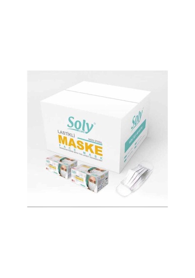 Soly Care 3 Katlı Telli Ultrasonic Cerrahi Maske 150 Adet