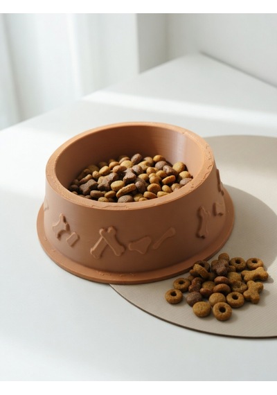 Kemik Desenli Mama Kabı 3d Baskı Kedi Köpek Mama Ve Su Kabı 12cm