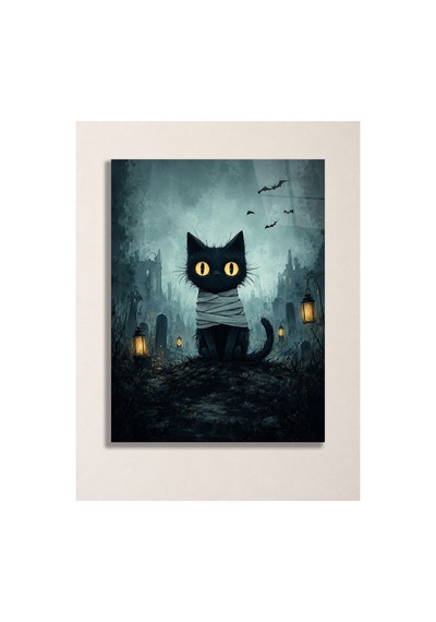 Mumya Kedi Ve Mezarlık Baskılı Metal Tablo Halloween Wall Art Cadılar Bayramı Dekoru Çok Renkli - 909186262 Çok Renkli - 909186262 Çok Renkli