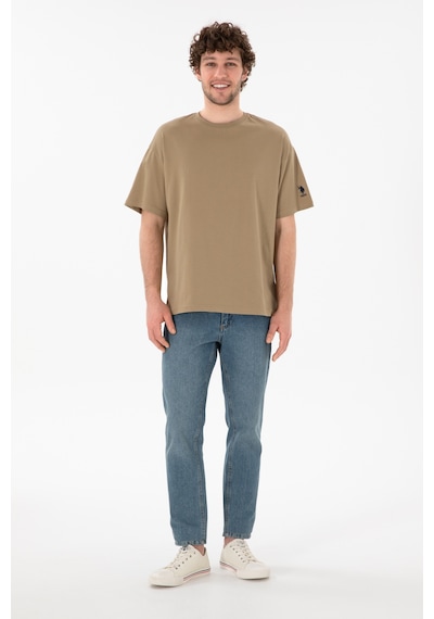 U.S. Polo Assn. Erkek Oversize Fit Bisiklet Yaka Haki Tişört 50305859-VR027