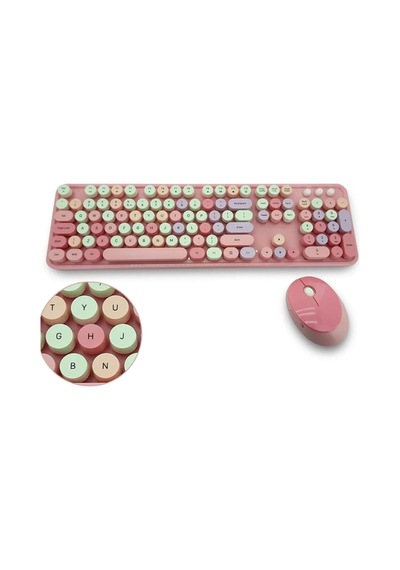 Kablosuz Mofii Pembe Sweet Dm Klavye Mause Set