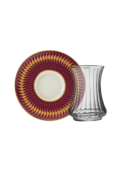 Sandro Moreno 1453 Farfar Optik 12 Parça 6 Kişilik Çay Seti 110 Ml Renkli