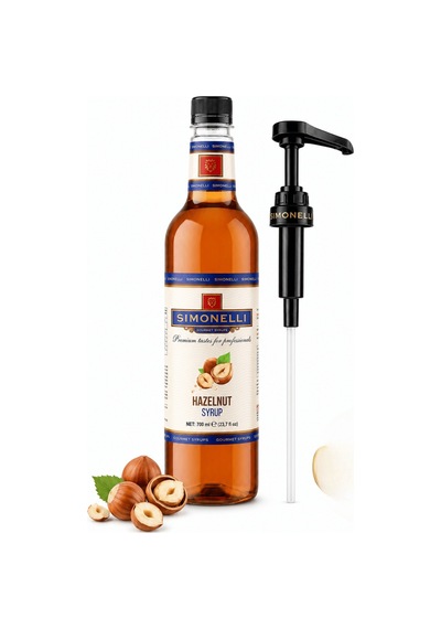 Simonelli Fındık Hazelnut Aromalı Kahve ve Kokteyl Şurubu 700 ML + Pompa