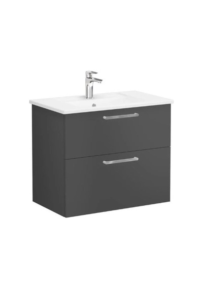 VitrA Root Flat Iki Çekmeceli Lavabo Dolabı 80 Cm Mat Fırtına Gri 68286 Çok Renkli