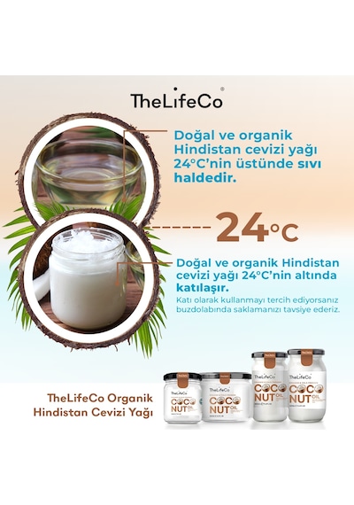 TheLifeCo Organik Hindistan Cevizi Yağı 337 ML