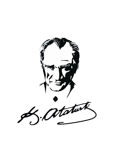 Ataturk İmzalı Sticker 10 X 10 Cm