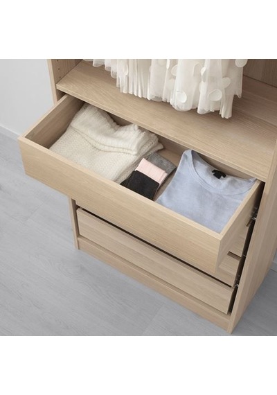 Ikea Komplement Çekmece, Ağartılmış Meşe Görünümlü, 75x35 Cm Çok Renkli