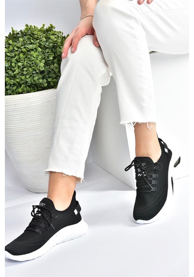 Fox Shoes Siyah/beyaz Triko Kumaş Kadın Spor Ayakkabı M702006204 Siyah/beyaz-kumaş Çok Renkli