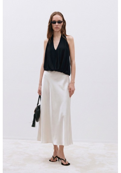Suud Collection Ekru Saten Etek