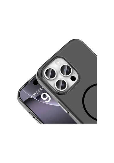 İphone 16 Pro Kılıf M-safe Şarj Özellikli Zore Lora Pc Kapak - Siyah