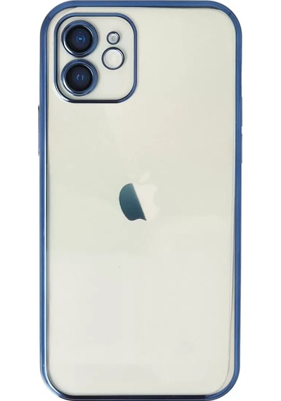 Newface Apple İphone 12 Kılıf Razer Lensli Silikon - Lacivert