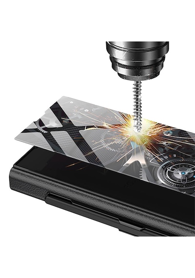 Samsung Galaxy Uyumlu Z Fold 6 Kılıf Korumalı Kartlıklı Kalem Bölmeli