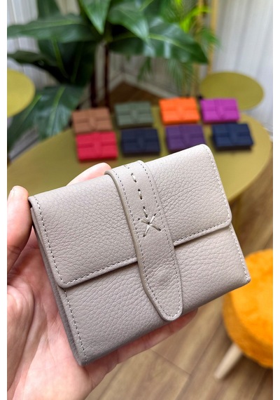 Lily Vizon Hakiki Deri Kadın Cüzdan Kibar Şık Ve Kullanışlı Vizon