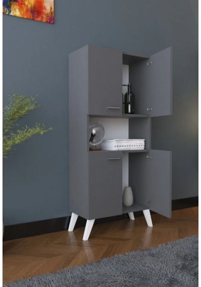 Boreas Design Madran Çok Amaçlı Dolap 4 Kapaklı Banyo Dolabı Mutfak Kiler Erzak Dolabı Antrasit Boreas Design Madran Çok Amaçlı Dolap 4 Kapaklı Banyo Dolabı Mutfak Kiler Erzak Dolabı Antrasit