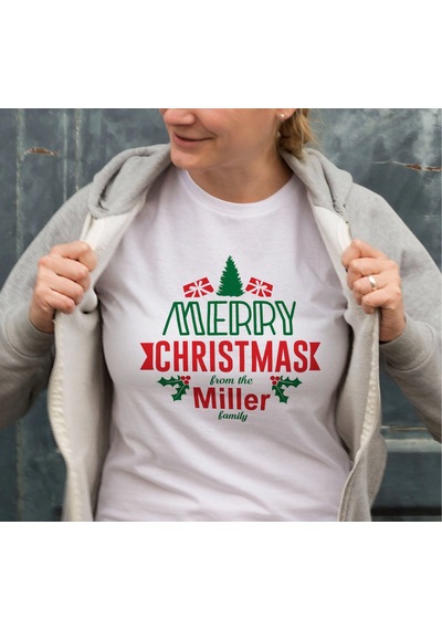 Novalisse Yılbaşı Merry Christmas Miller Baskılı Oversize Bisiklet Yaka T-shirt - Beyaz Çoklu Renk