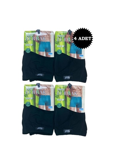 Erkek Bambu Boxer 4'lü Siyah