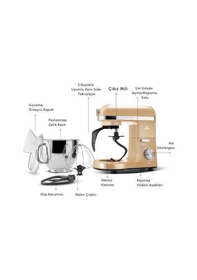 Karaca Mastermaid Chef Pro 1750 W Çift Kollu Stand Mikser