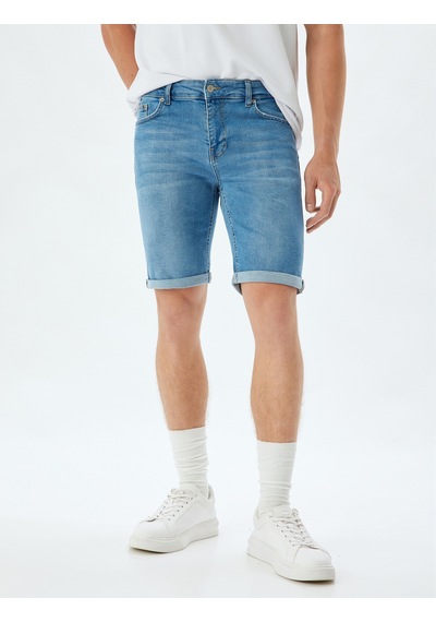 Koton Slim Fit Kot Şort Bermuda Cep Detaylı Pamuklu Açık İndigo 4sam40068ıd Açık İndigo Koton Slim Fit Kot Şort Bermuda Cep Detaylı Pamuklu Açık İndigo 4sam40068ıd Açık İndigo