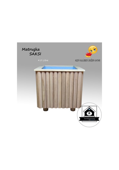 Yalıtımlı - Matruşka Small 4.5 Lt - Ahşap Saksı - Dekoratif Özel