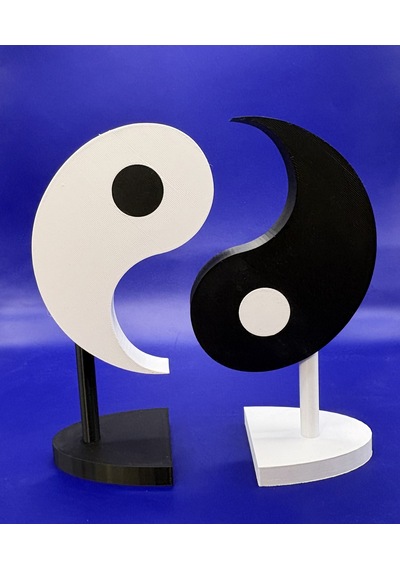3d Baskı Yin Yang Dekoratif Obje Denge Temalı İki Parçalı Masa Ve Raf Süsü Belirtilmemiş