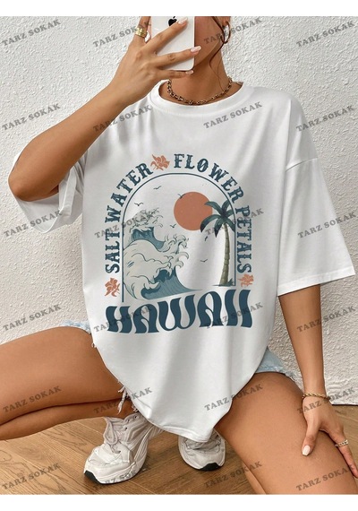 Flood Of Style Unisex Bay Tişört Kod-1409 Beyaz
