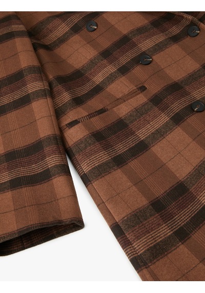 Koton Oversize Kaşe Kaban Uzun Kruvaze Düğmeli Cepli Kahverengi Ekose 4wak00029uw Kahverengi Ekoseli Koton Oversize Kaşe Kaban Uzun Kruvaze Düğmeli Cepli Kahverengi Ekose 4wak00029uw Kahverengi Ekoseli