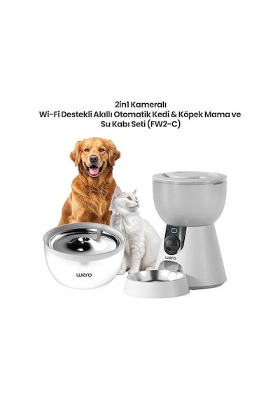 Wero 2in1 Kameralı, Wi-fi Destekli Akıllı Otomatik Kedi & Köpek Mama Ve Su Kabı Seti 252-51009.01
