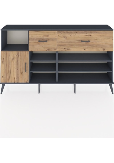 Arges Konsol 6 Raflı 2 Çekmeceli Tek Kapaklı 176x30x99 Antrasit-çam Atlas Çam - Antrasıt Arges Konsol 6 Raflı 2 Çekmeceli Tek Kapaklı 176x30x99 Antrasit-çam Atlas Çam - Antrasıt
