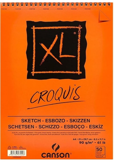 Canson A4 eskiz defteri Croquis XL  90 G  Spiralli