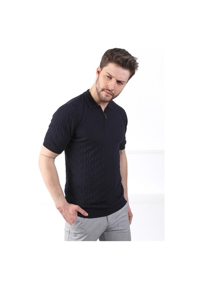 Ferraro Lacivert Polo Yaka Fermuarlı Erkek Pamuk Triko T-Shirt-Lacivert (417942663) Lacivert Ferraro Lacivert Polo Yaka Fermuarlı Erkek Pamuk Triko T-Shirt-Lacivert (417942663) Lacivert
