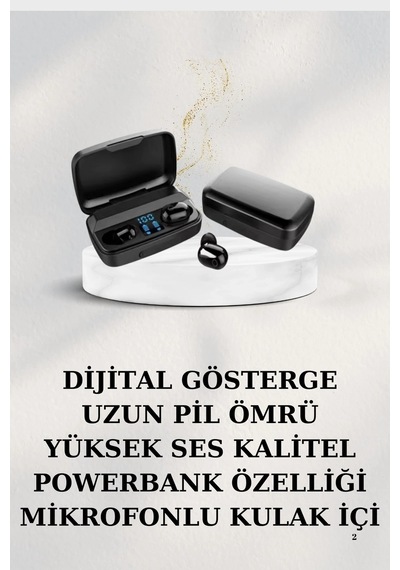 Dijital Göstergeli Bluetooth Kulaklık Kablosuz Tws Stereo Bluetooth 5.0 Çok Renkli 02456496